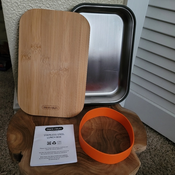 Black & Blum Stainless Steel Sandwich Lunch Box 0.9L 30 Fl Oz Bamboo Lid - Picture 1 of 9